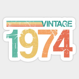 Vintage 1974 - 49th Birthday Gift - Nostalgic Birth Year Typography Sticker